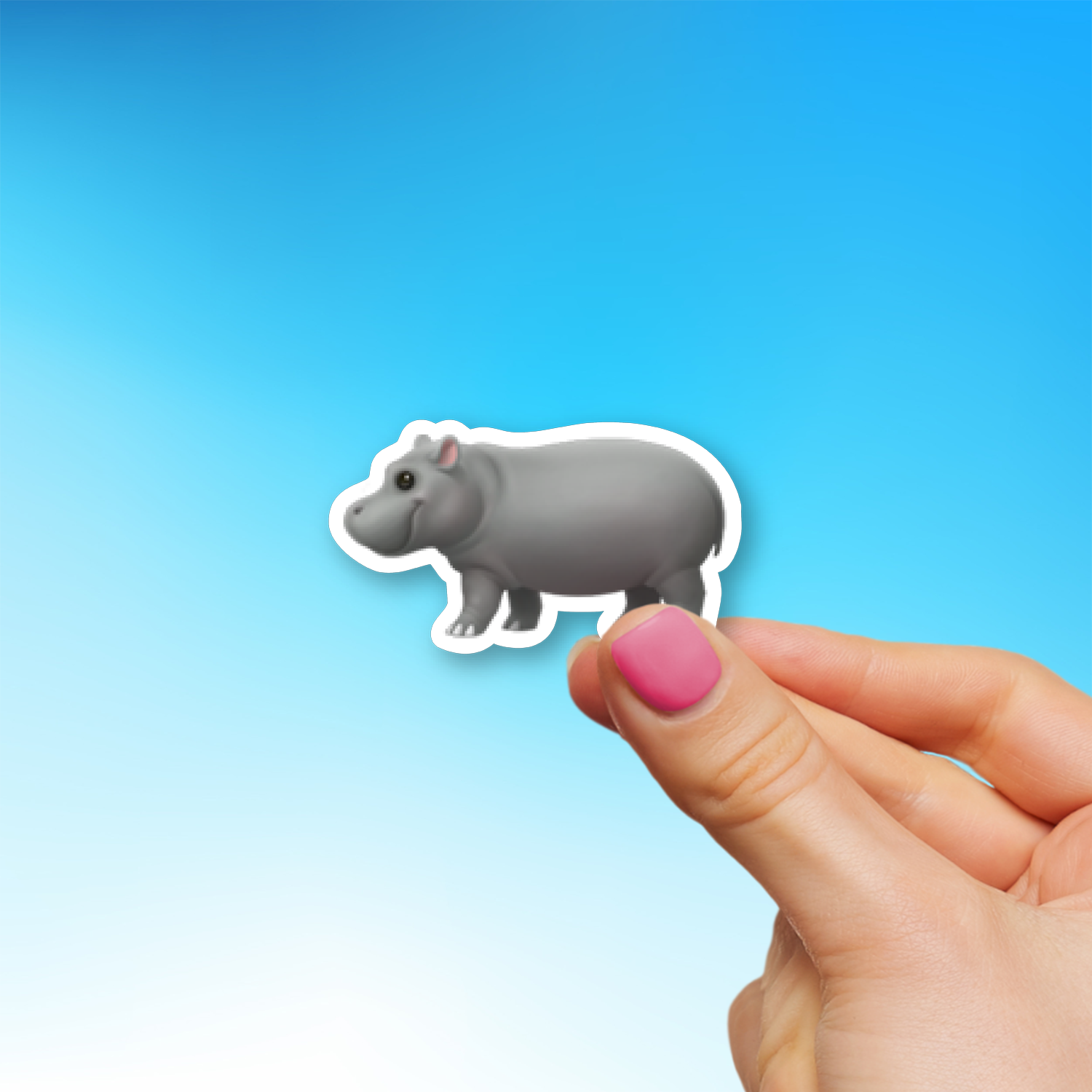 🦛 Hippopotamus Emoji Sticker DieCut, Multiple Sizes