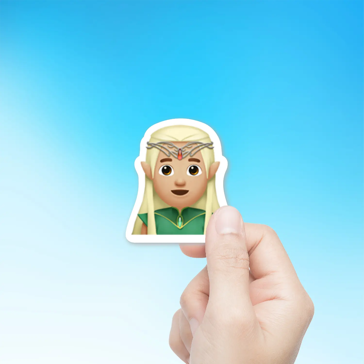 Man Elf Medium Light Skin 🧝🏼 2-Inch Die-Cut Emoji Sticker. Printed in the  USA. Get yours HERE! – EmojiStickers.com