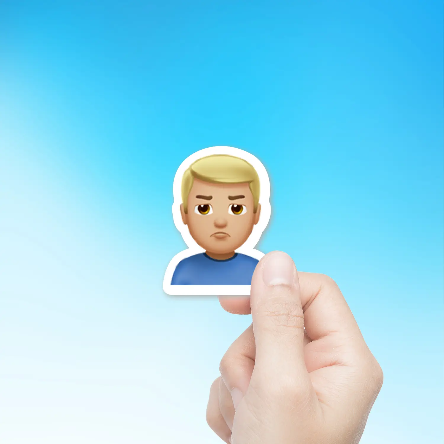 Man Pouting Medium Light Skin 🙎🏼 2-Inch Die-Cut Emoji Sticker. Printed in  the USA. Get yours HERE! – EmojiStickers.com