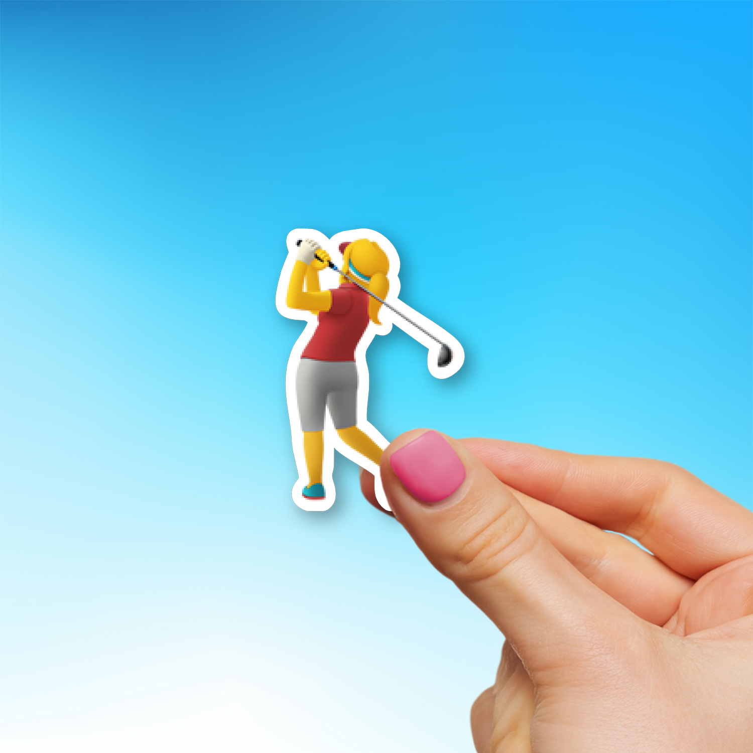woman-golfing-emoji-sticker-die-cut-multiple-sizes