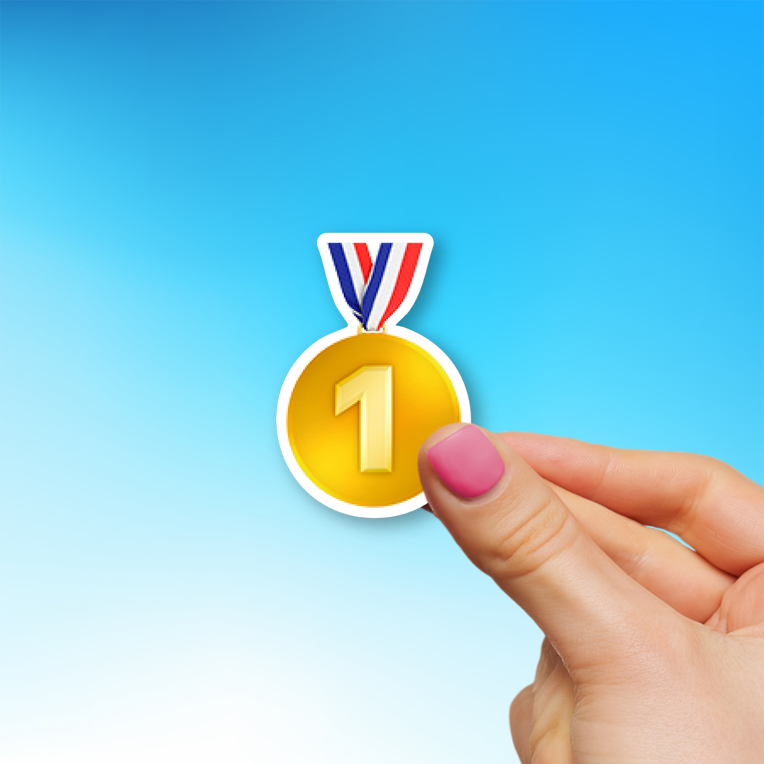 Almost First Place Sticker 🥇 First (1st) Place Medal Emoji Sticker - Die-Cut, Multiple Sizes ...
