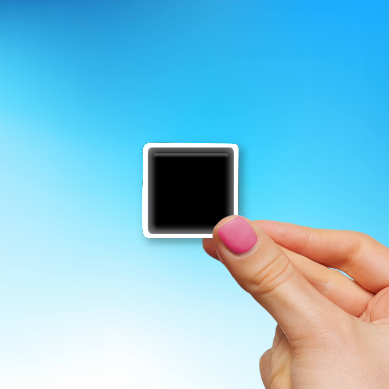 Black Medium-Small Square Emoji Sticker - Die-Cut, Multiple Sizes ...