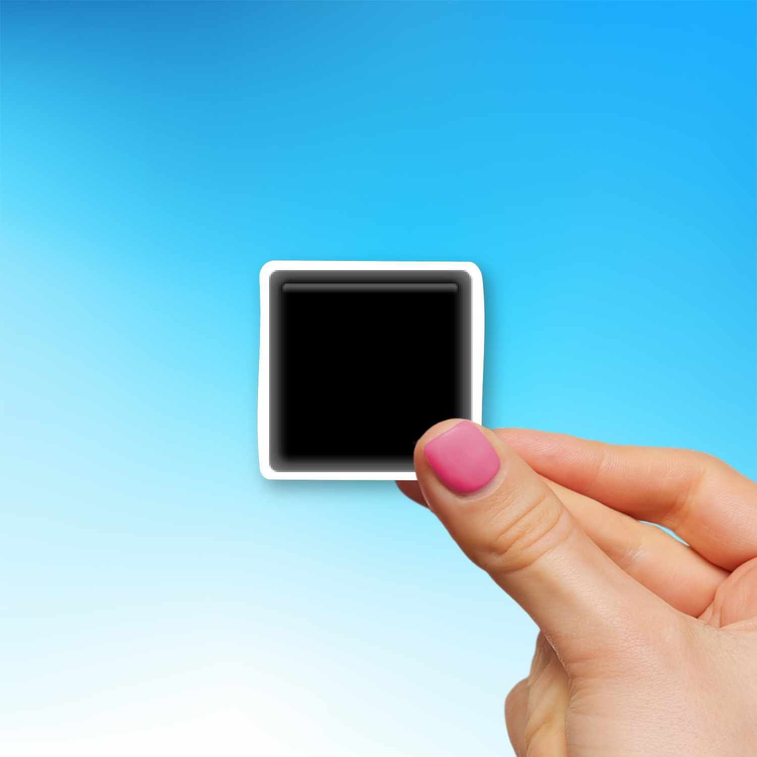️ Black Medium Square Emoji Sticker - Die-Cut, Multiple Sizes ...
