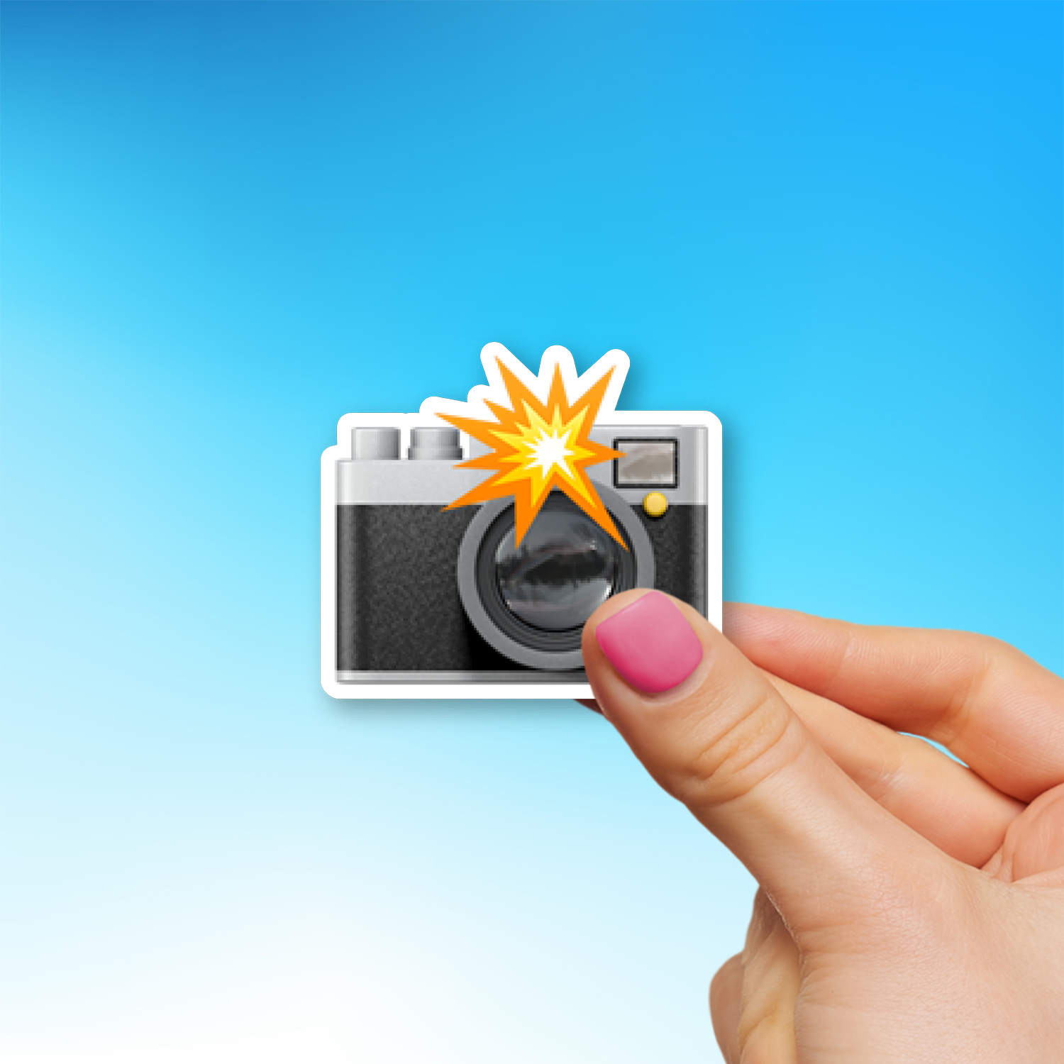 ๐ธ Camera with Flash Emoji Sticker - Die-Cut, Multiple Sizes ...