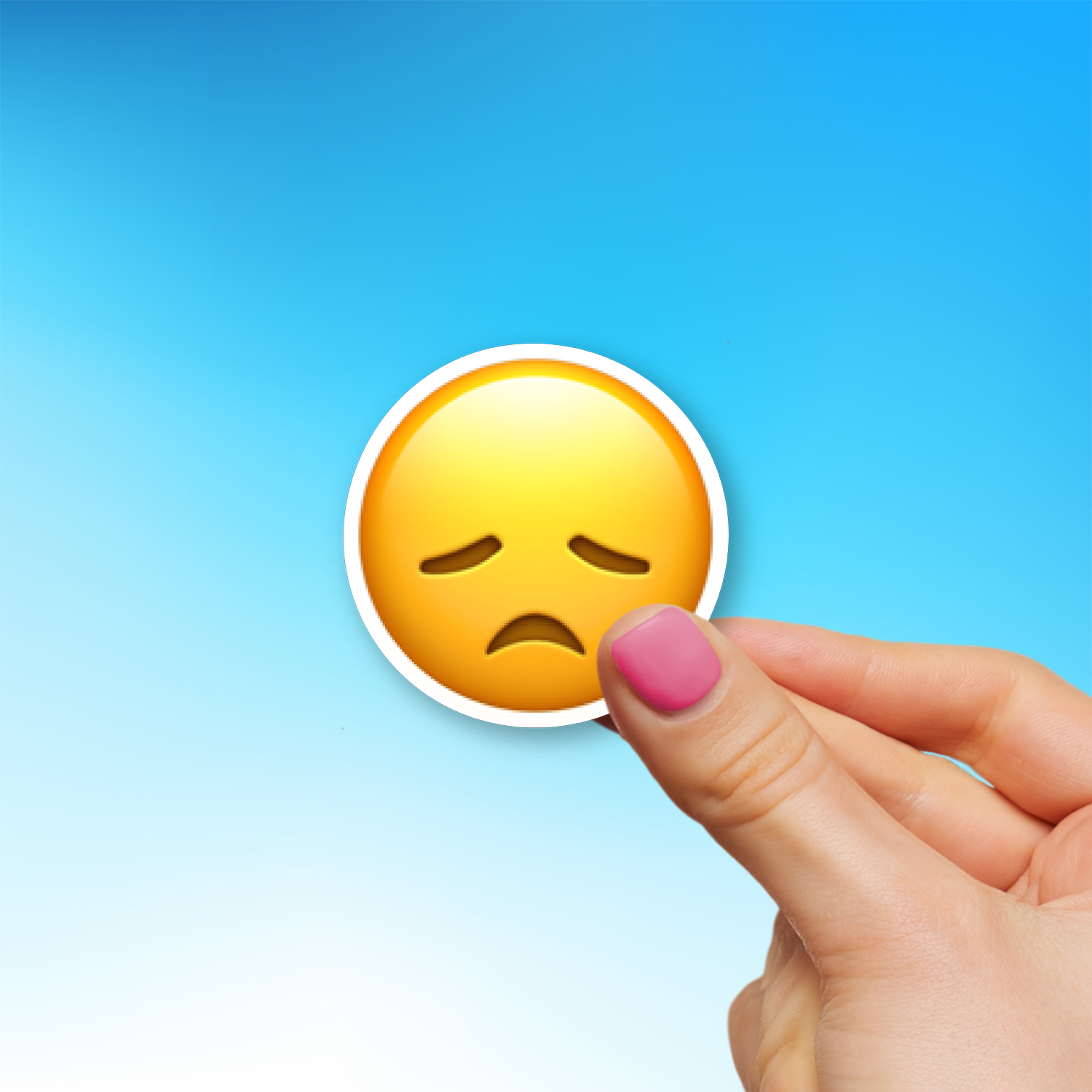 š Disappointed Face Emoji Sticker - Die-Cut, Multiple Sizes ...