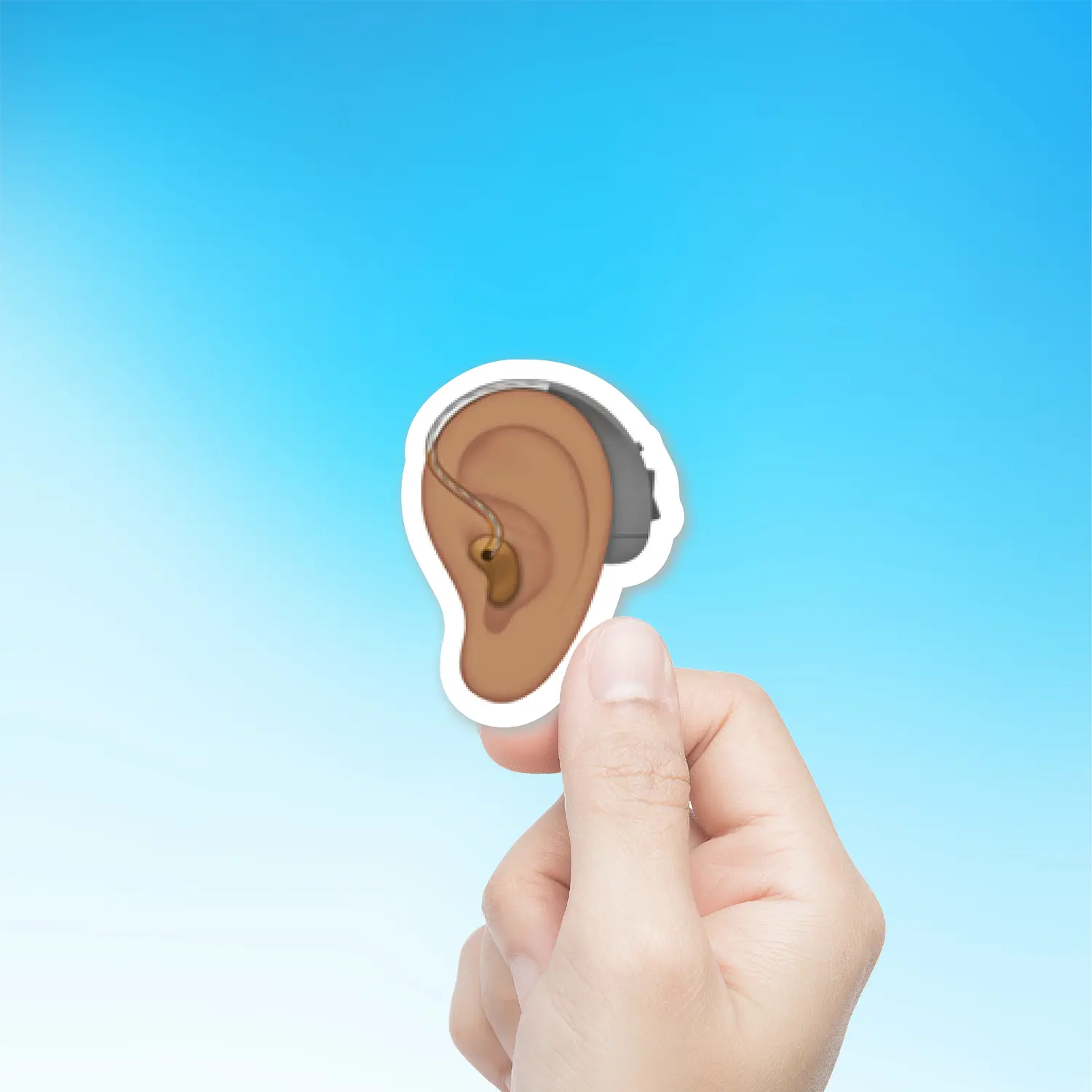 Ear With Hearing Aid Medium Skin