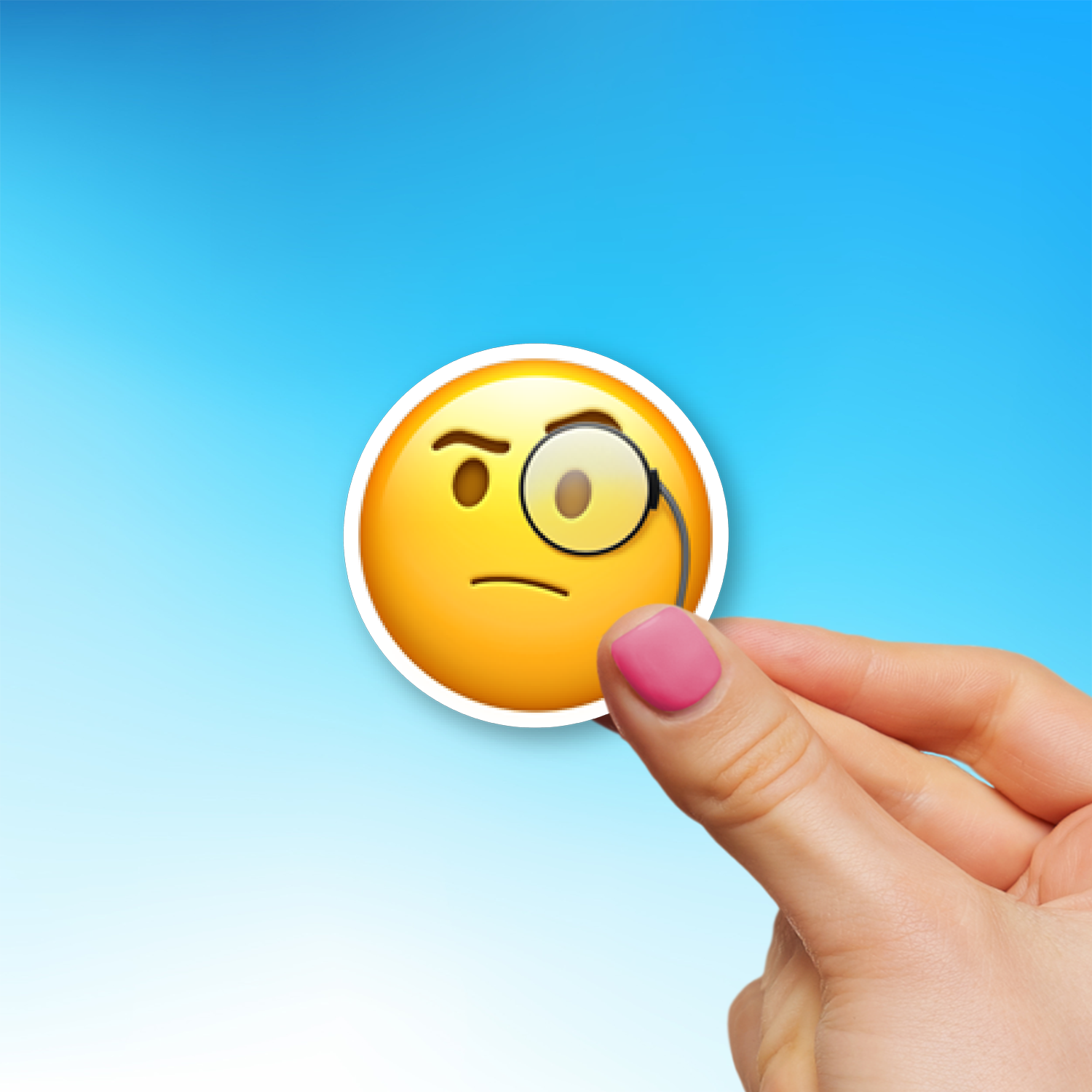 Monocl Sticker 🧐 Face with Monocle Emoji Sticker - Die-Cut, Multiple Sizes ...