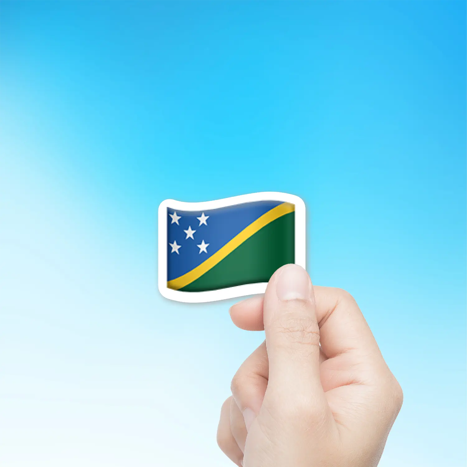 Flag Of The Solomon Islands 🇸🇧 2-Inch Die-Cut Emoji Sticker. Printed in ...