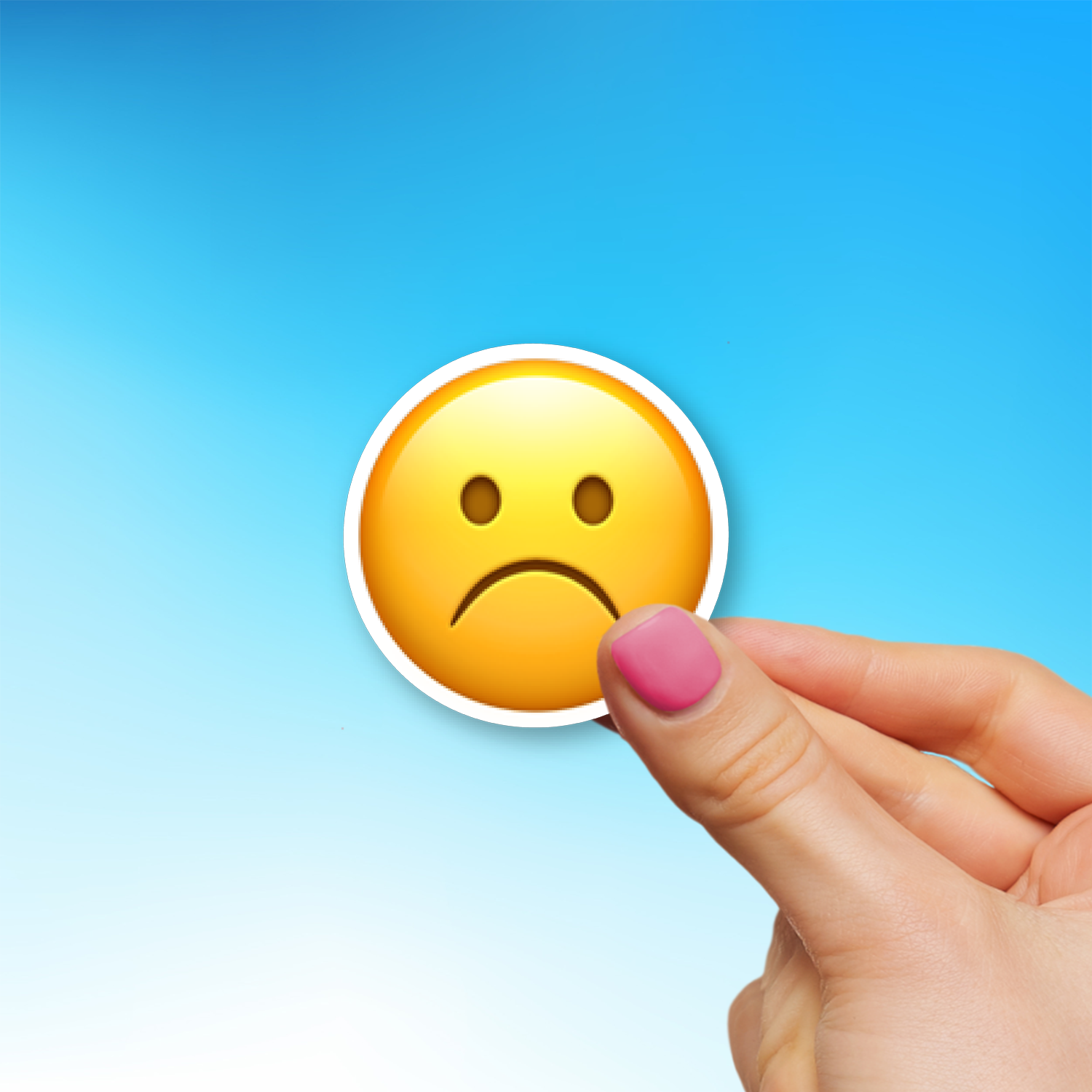 ☹️ Frowning Face Emoji Sticker - Die-Cut, Multiple Sizes ...
