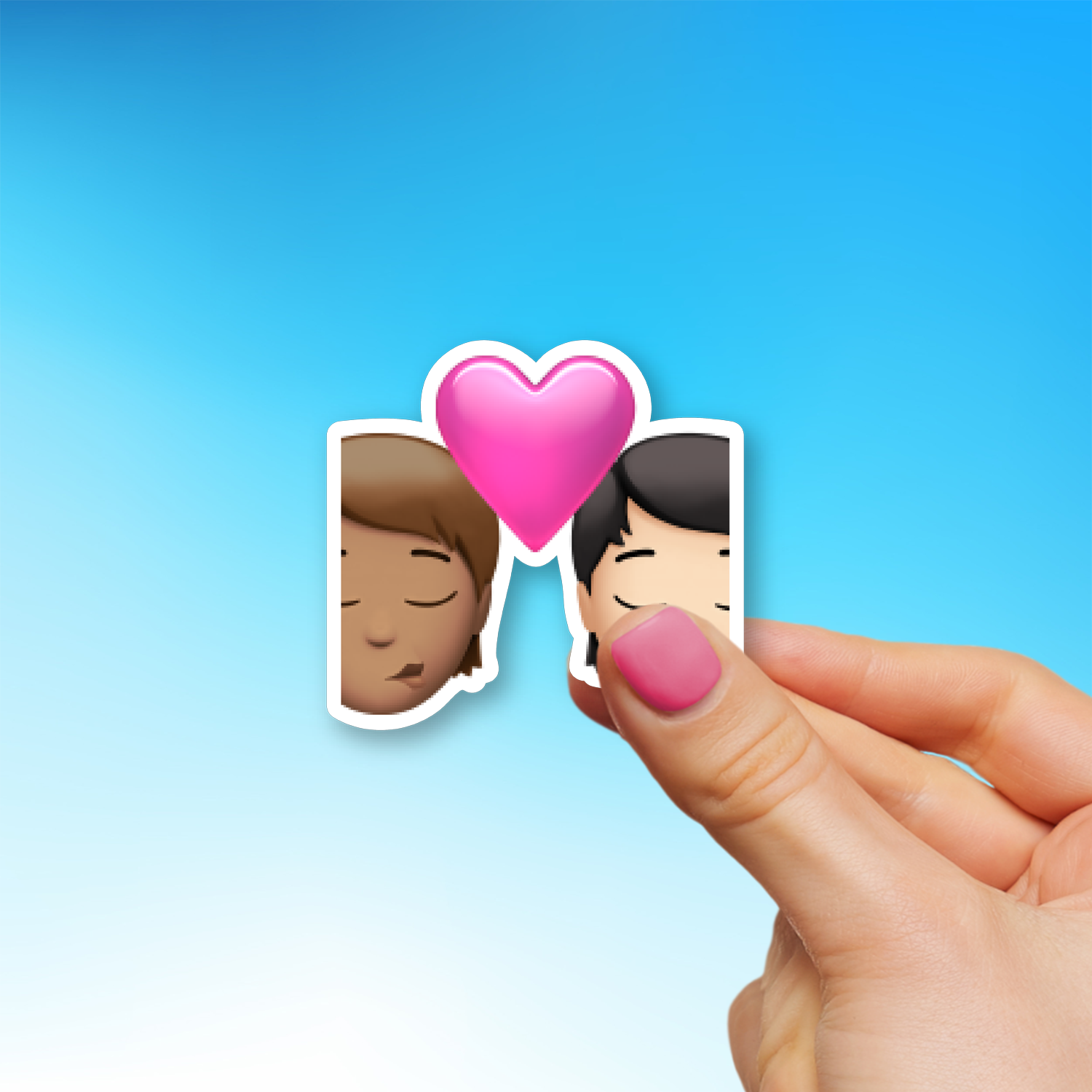 Kiss: Person, Person, Medium Skin Tone, Light Skin Tone 🧑🏽‍❤️‍💋‍🧑🏻
