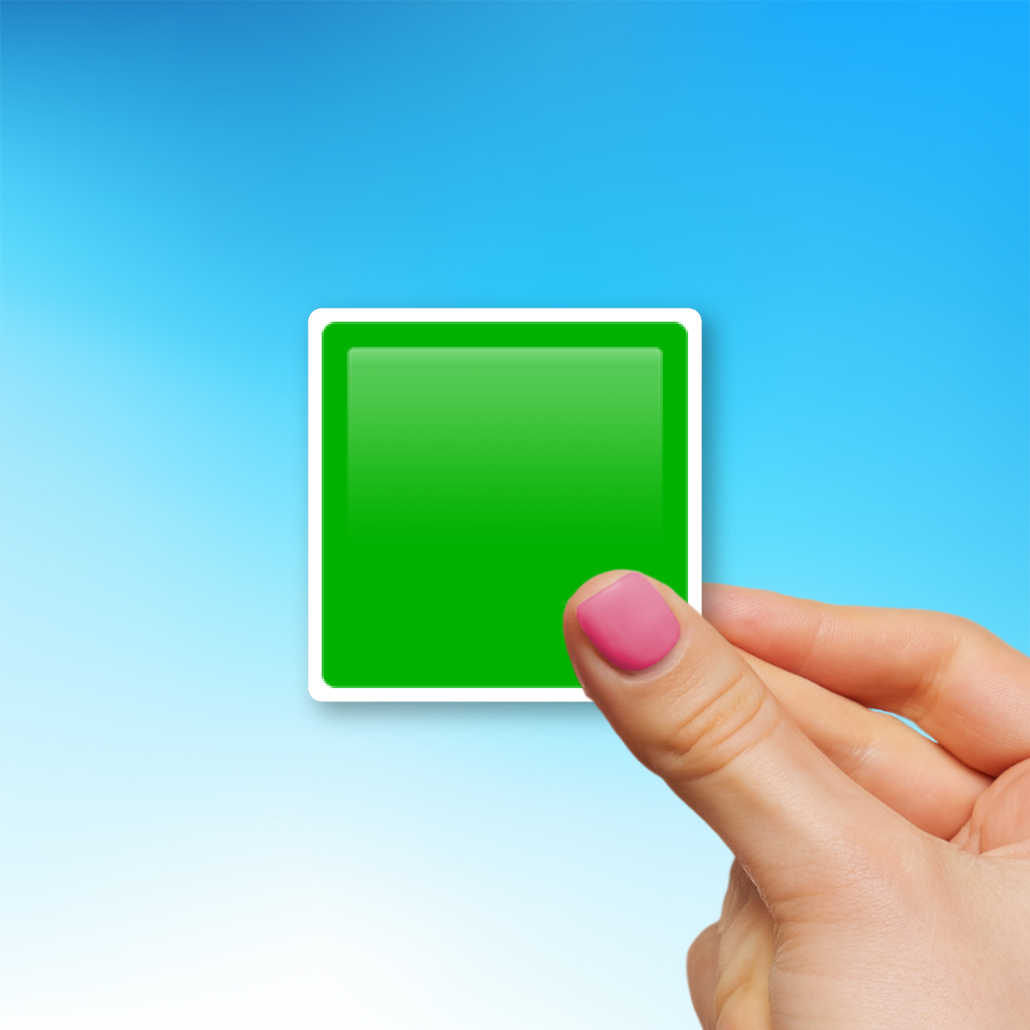 🟩 Green Square Emoji Sticker - Die-Cut, Multiple Sizes – EmojiStickers.com