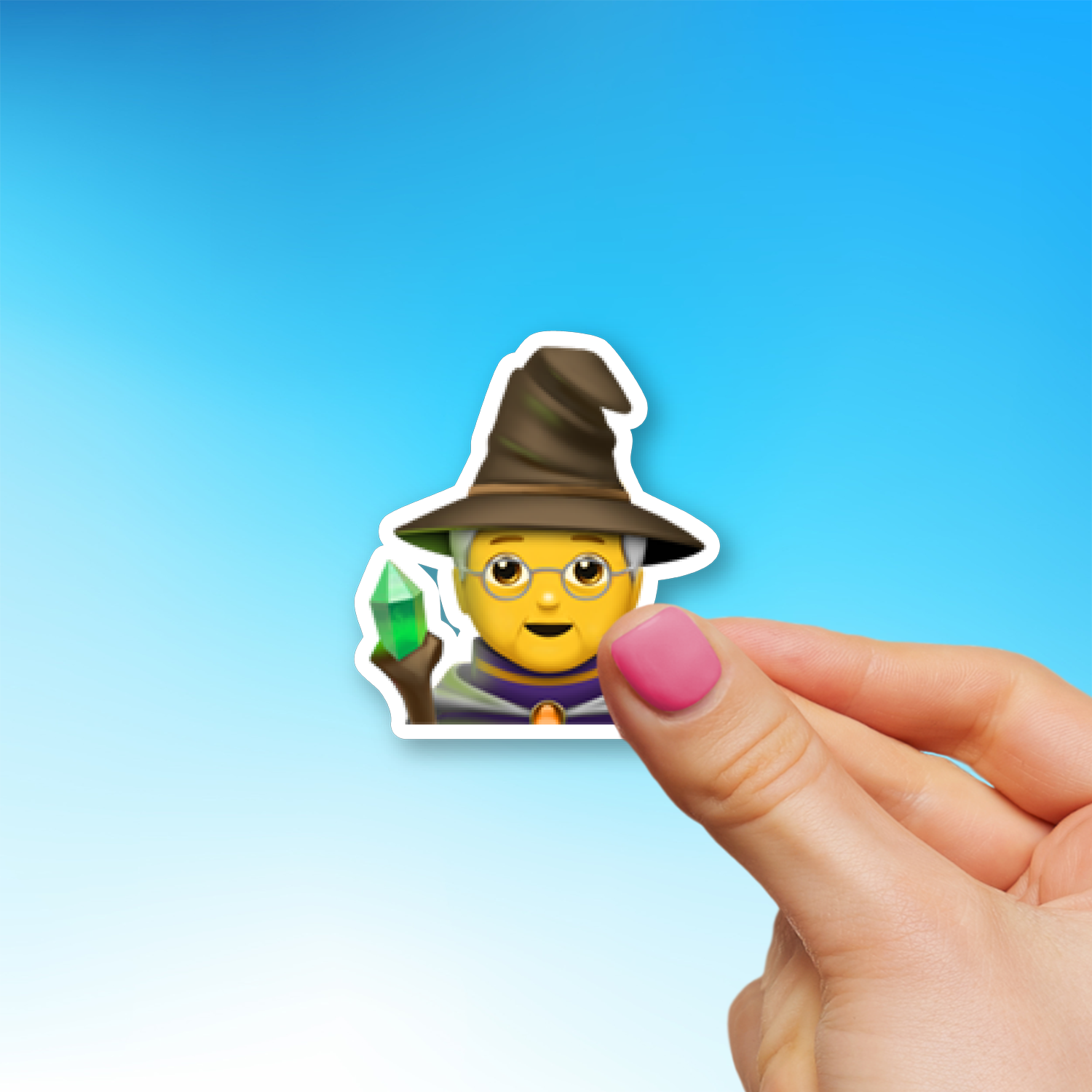 🧙 Mage Emoji Sticker - Die-Cut, Multiple Sizes – EmojiStickers.com
