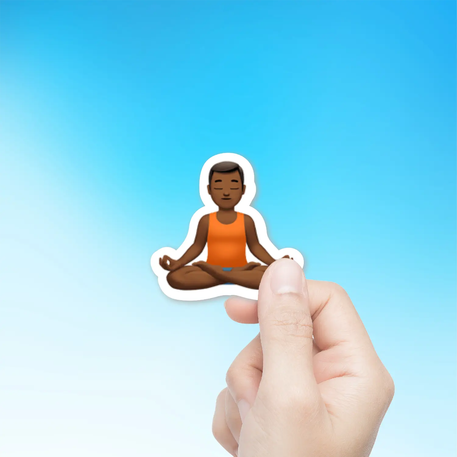 Man In Lotus Position Medium Dark Skin