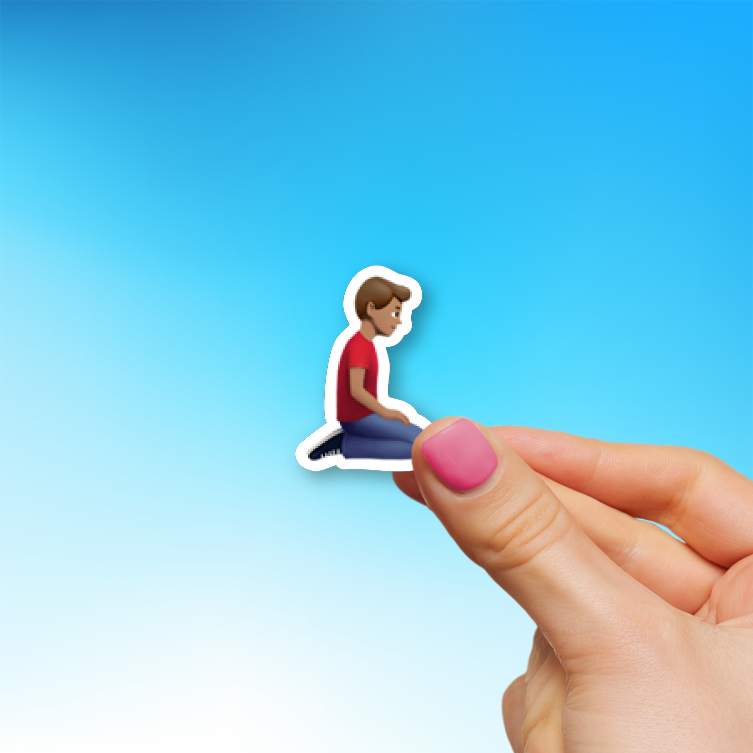 Man Kneeling Facing Right: Medium Skin Tone 🧎🏽‍♂️‍➡️