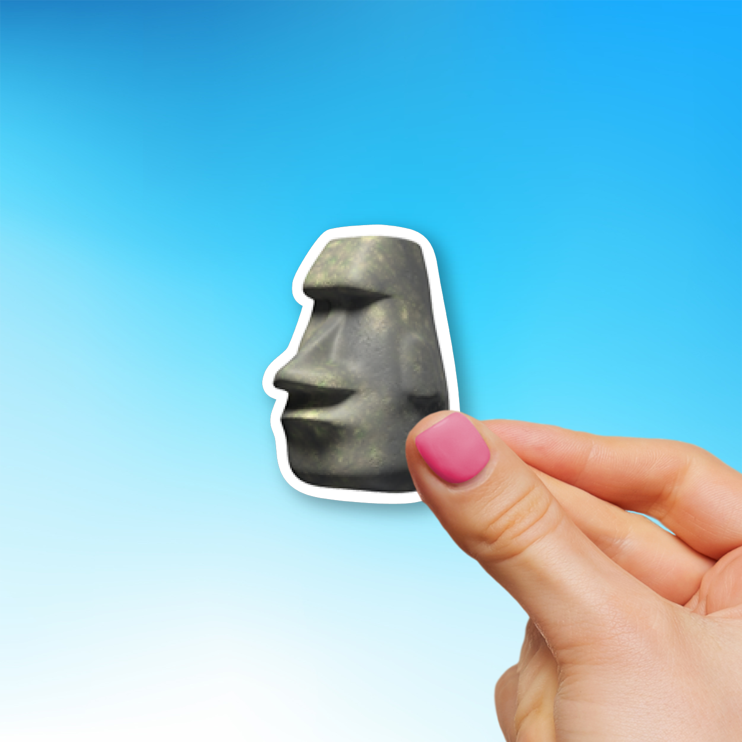 🗿 Moai Emoji Sticker - Die-Cut, Multiple Sizes – EmojiStickers.com