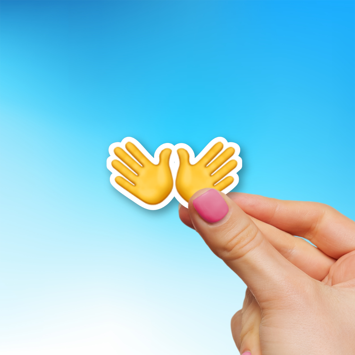 👐 Open Hands Emoji Sticker - Die-Cut, Multiple Sizes – EmojiStickers.com