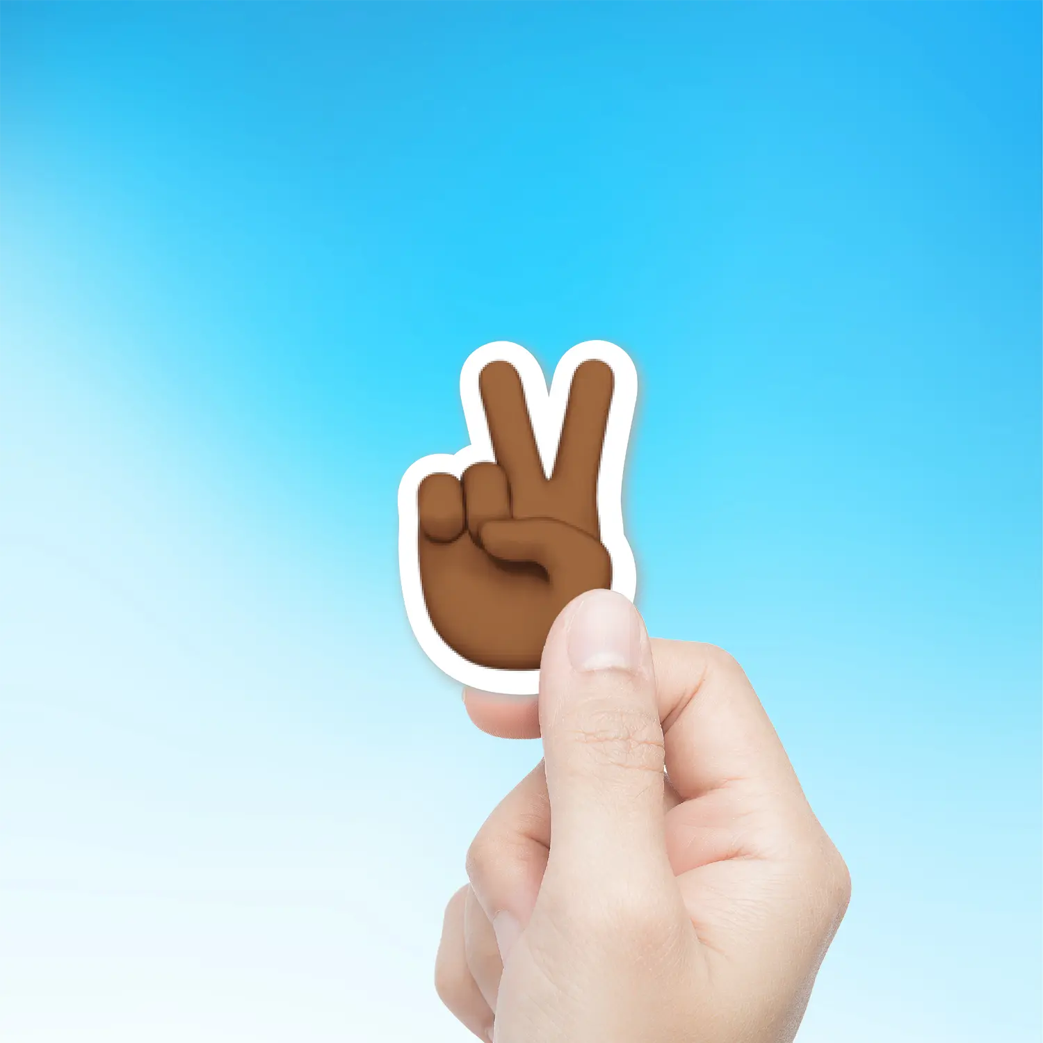 Peace Hand Sign Medium Dark Skin