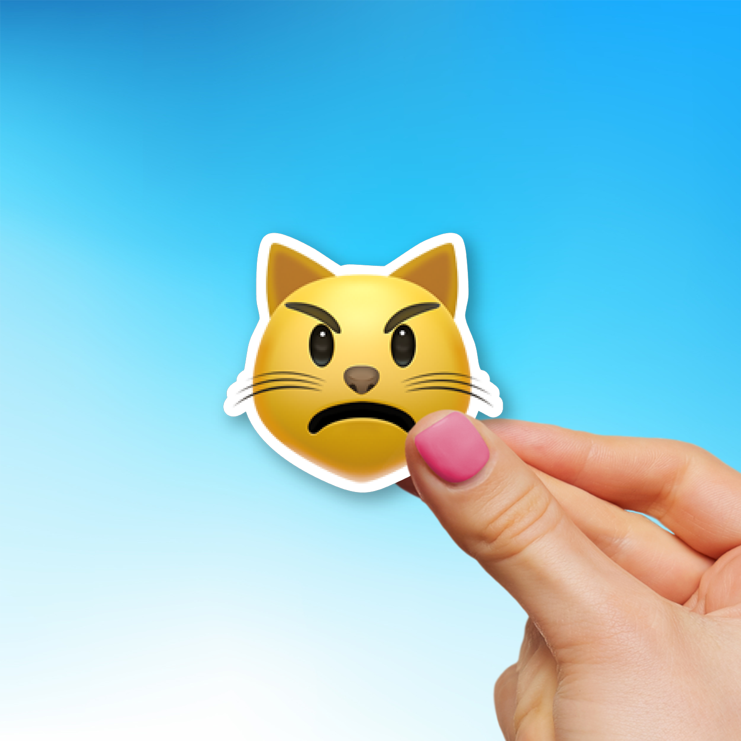 ๐พ Pouting Cat Emoji Sticker - Die-Cut, Multiple Sizes โ EmojiStickers.com