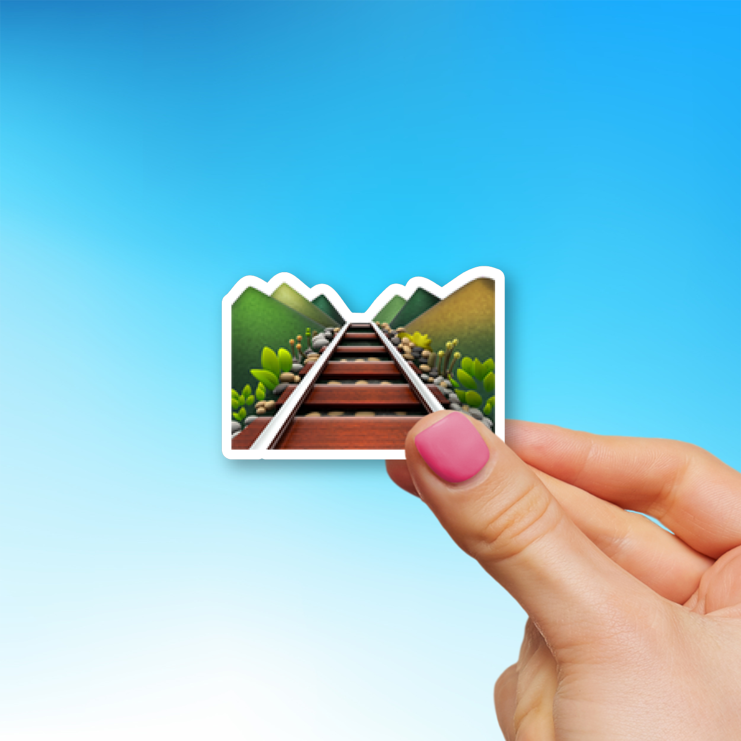 🛤️ Railway Track Emoji Sticker - Die-Cut, Multiple Sizes ...