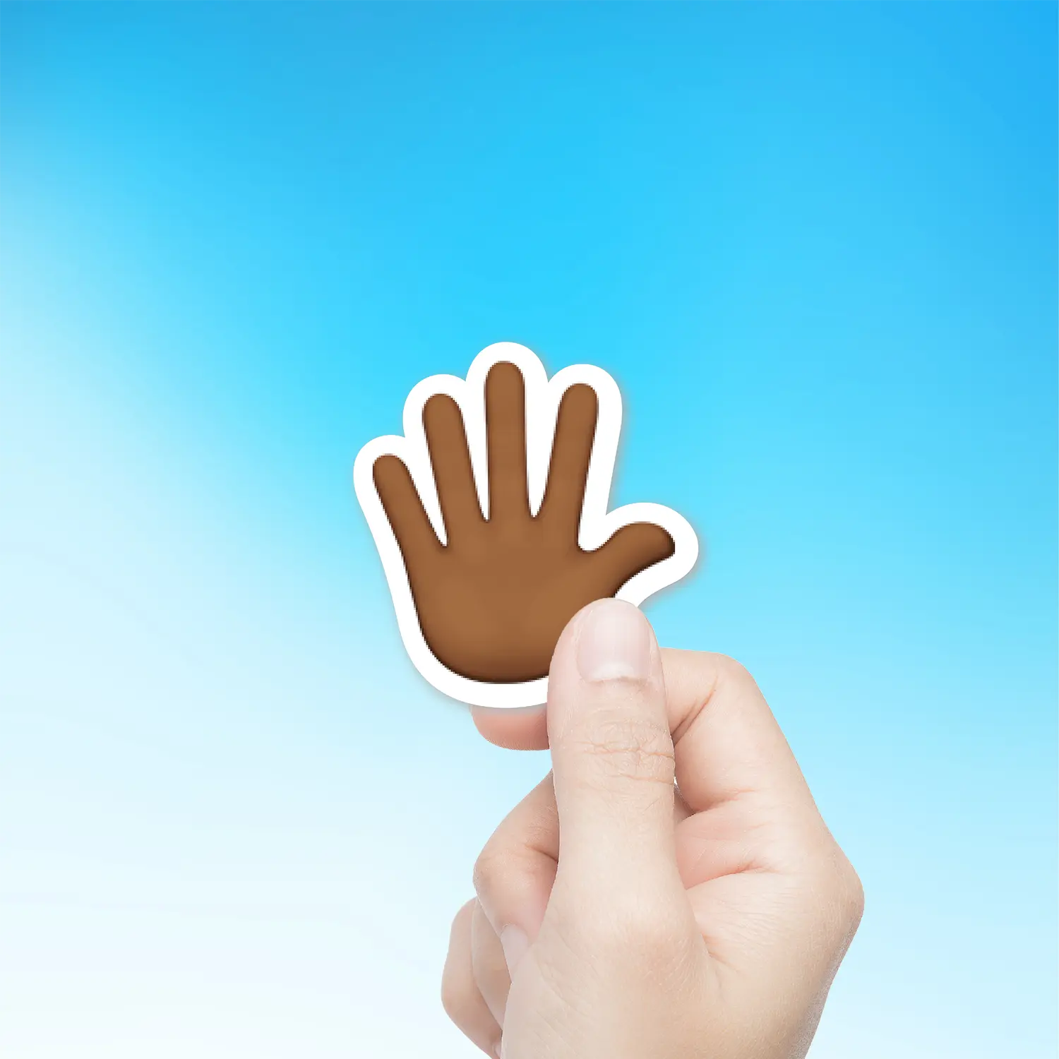 Raised Hand With Fingers Splayed Medium Dark Skin