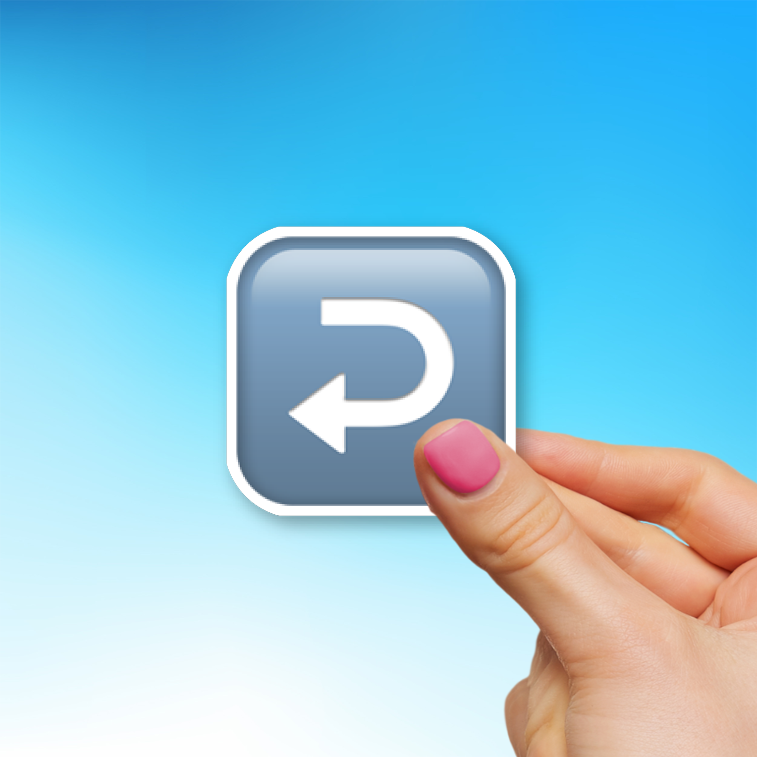 ↩️ Right Arrow Curving Left Emoji Sticker - Die-Cut, Multiple Sizes ...