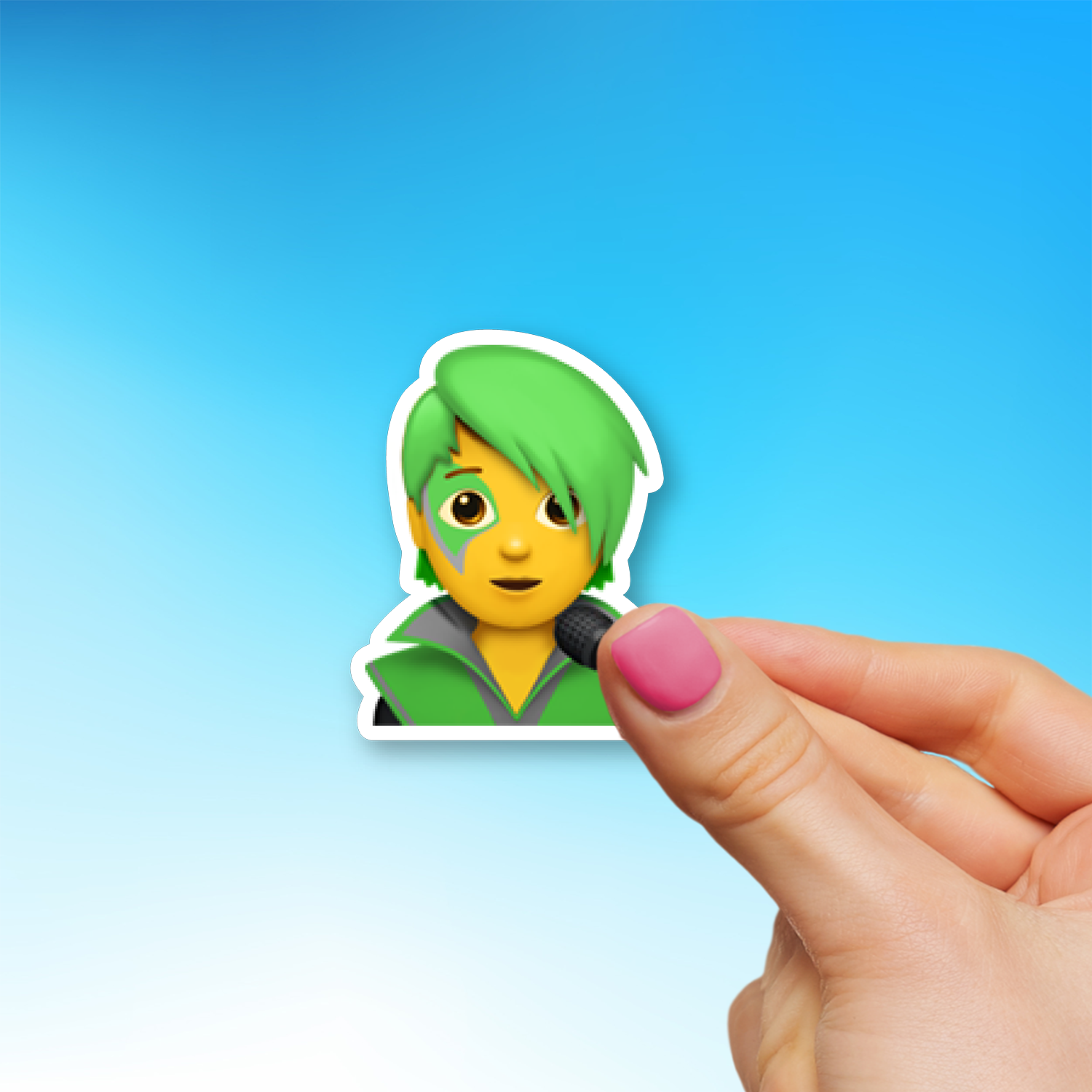 🧑‍🎤 Singer Emoji Sticker - Die-Cut, Multiple Sizes – EmojiStickers.com