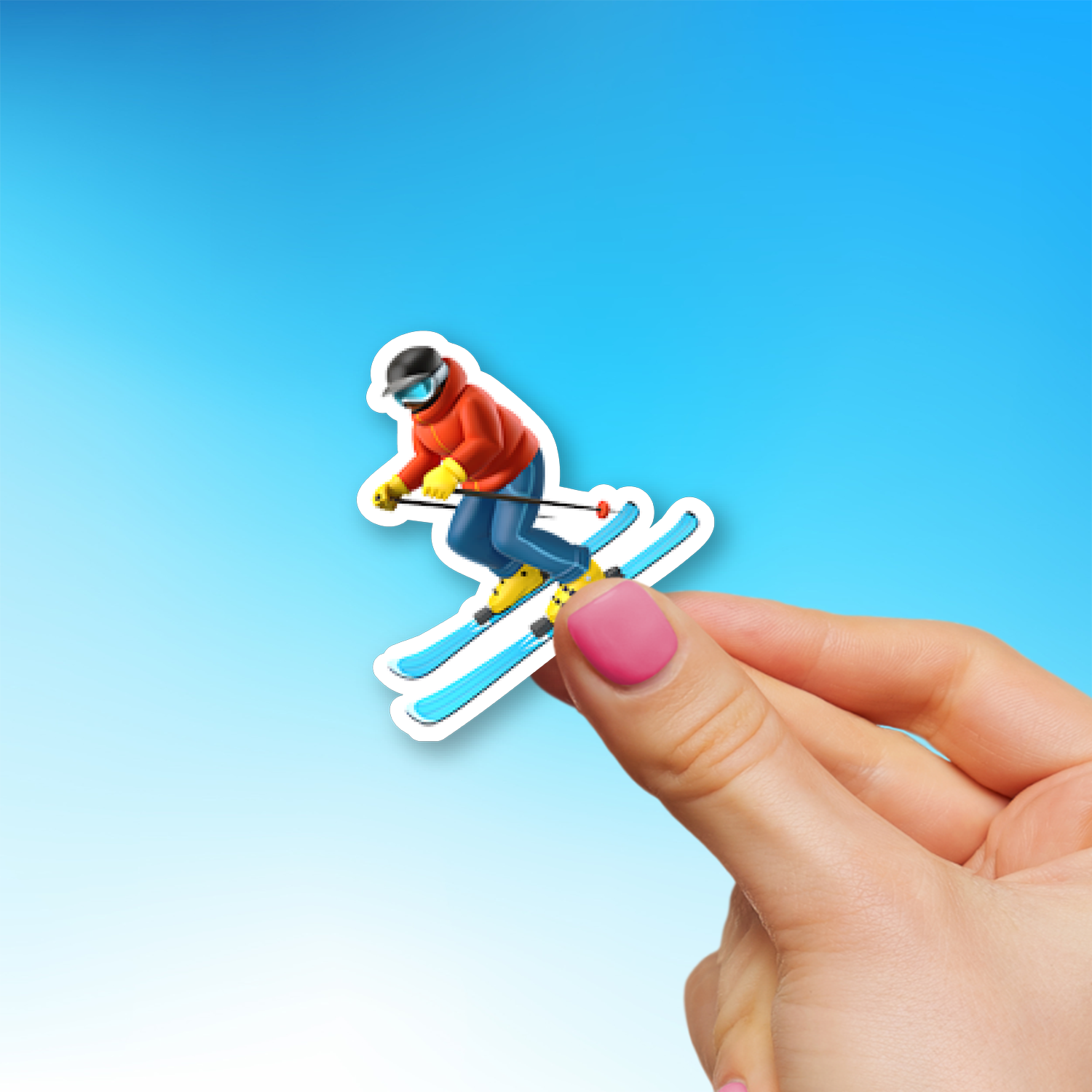 ⛷️ Skier Emoji Sticker - Die-Cut, Multiple Sizes – EmojiStickers.com