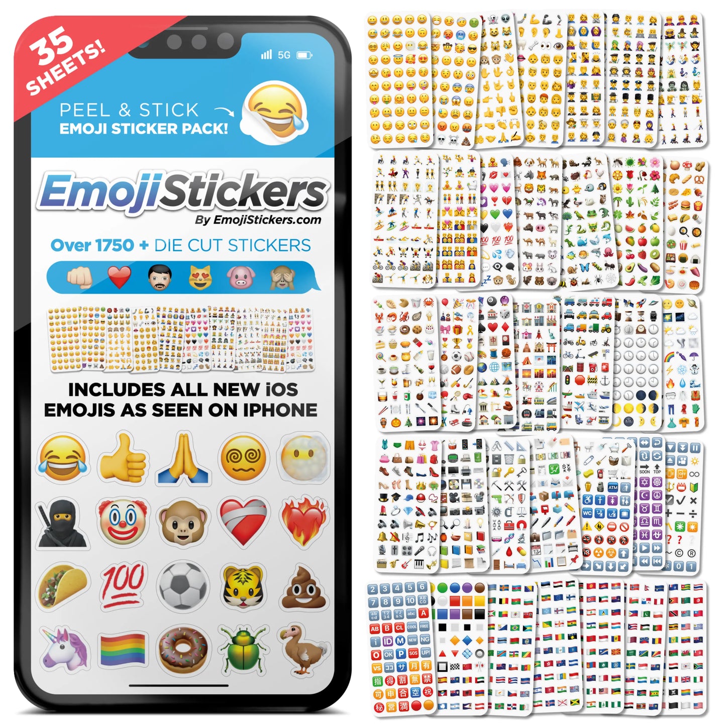 iPhone Emoji Sticker Pack 1750 Die Cut Emojis from