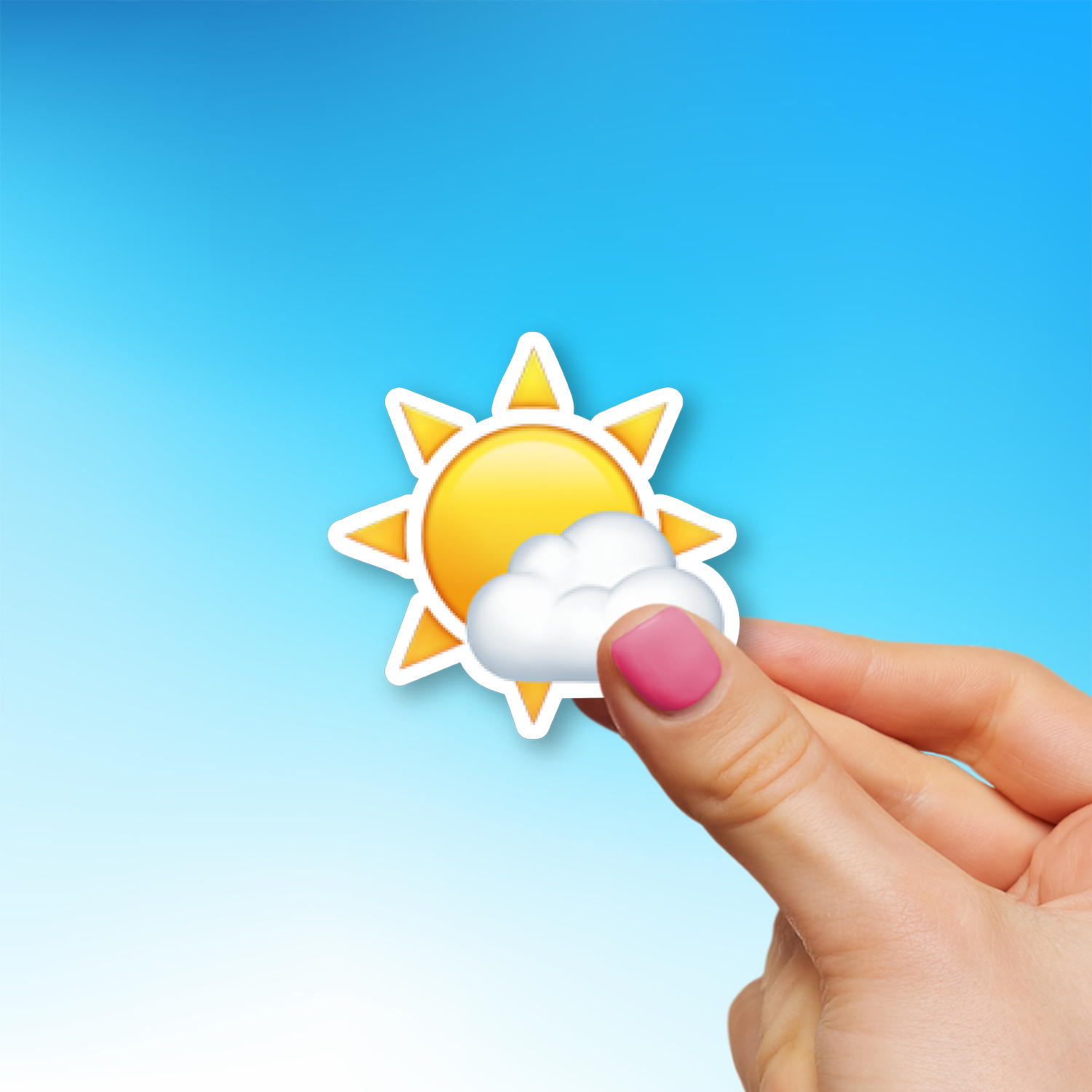 ๐ค๏ธ Sun Behind Small Cloud Emoji Sticker - Die-Cut, Multiple Sizes ...