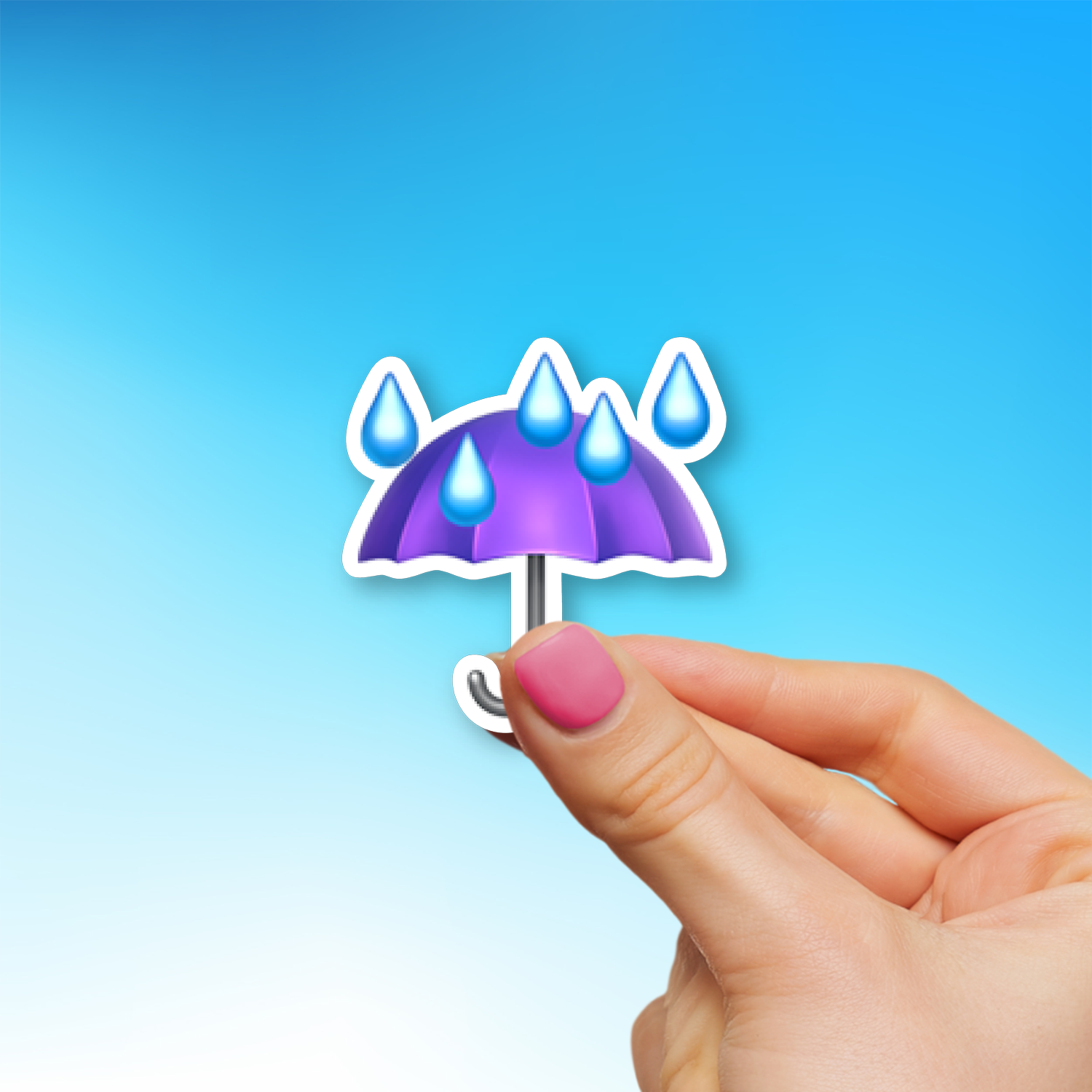 ☔ Umbrella with Rain Drops Emoji Sticker - Die-Cut, Multiple Sizes ...