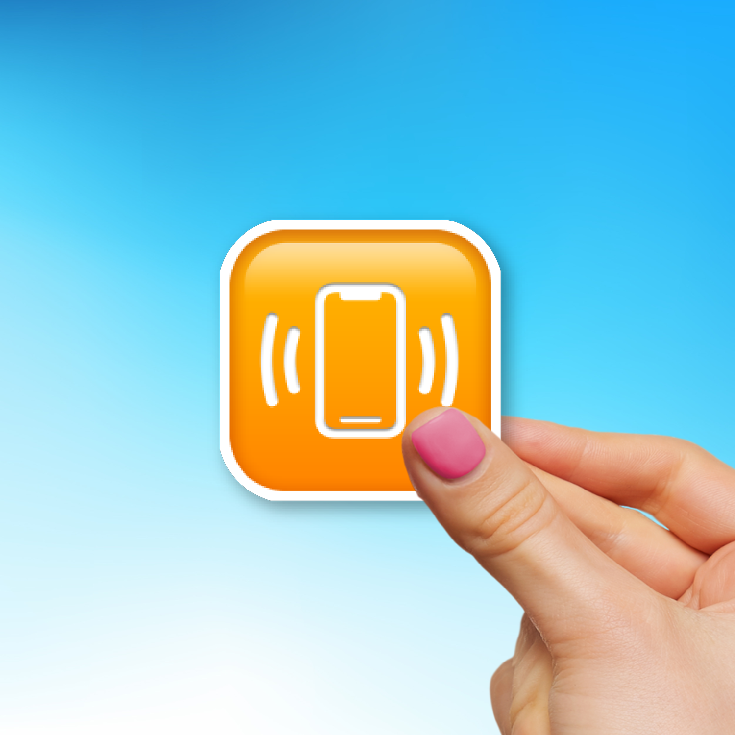 📳 Vibration Mode Emoji Sticker - Die-Cut, Multiple Sizes ...