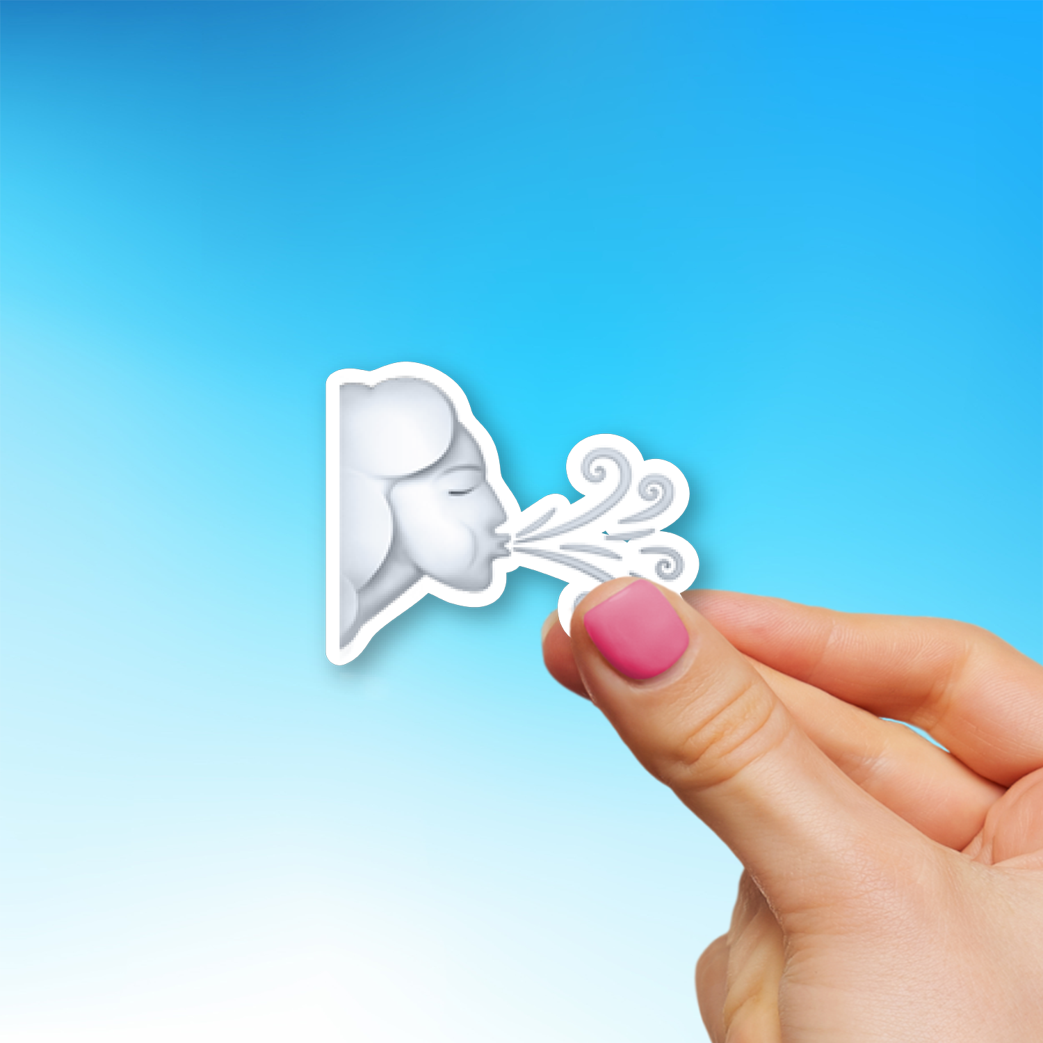 🌬️ Wind Face Emoji Sticker - Die-Cut, Multiple Sizes – EmojiStickers.com