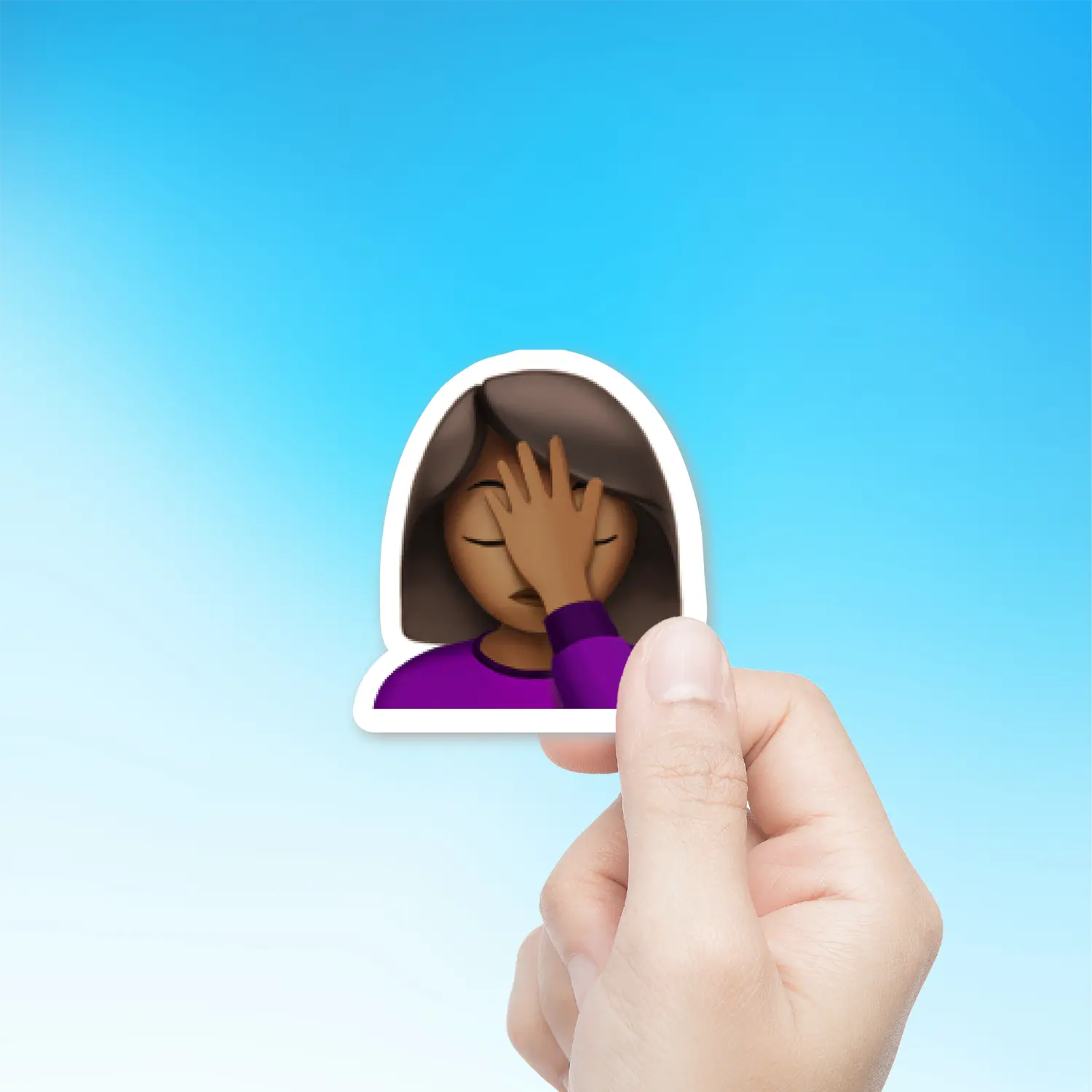 Woman Facepalming Medium Dark Skin