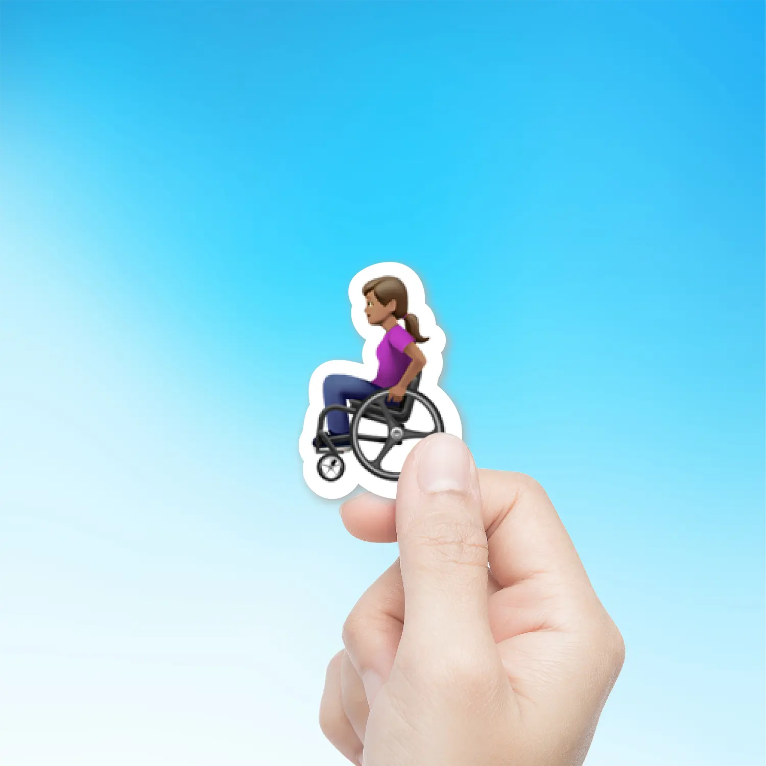 Woman In Manual Wheelchair Medium Skin