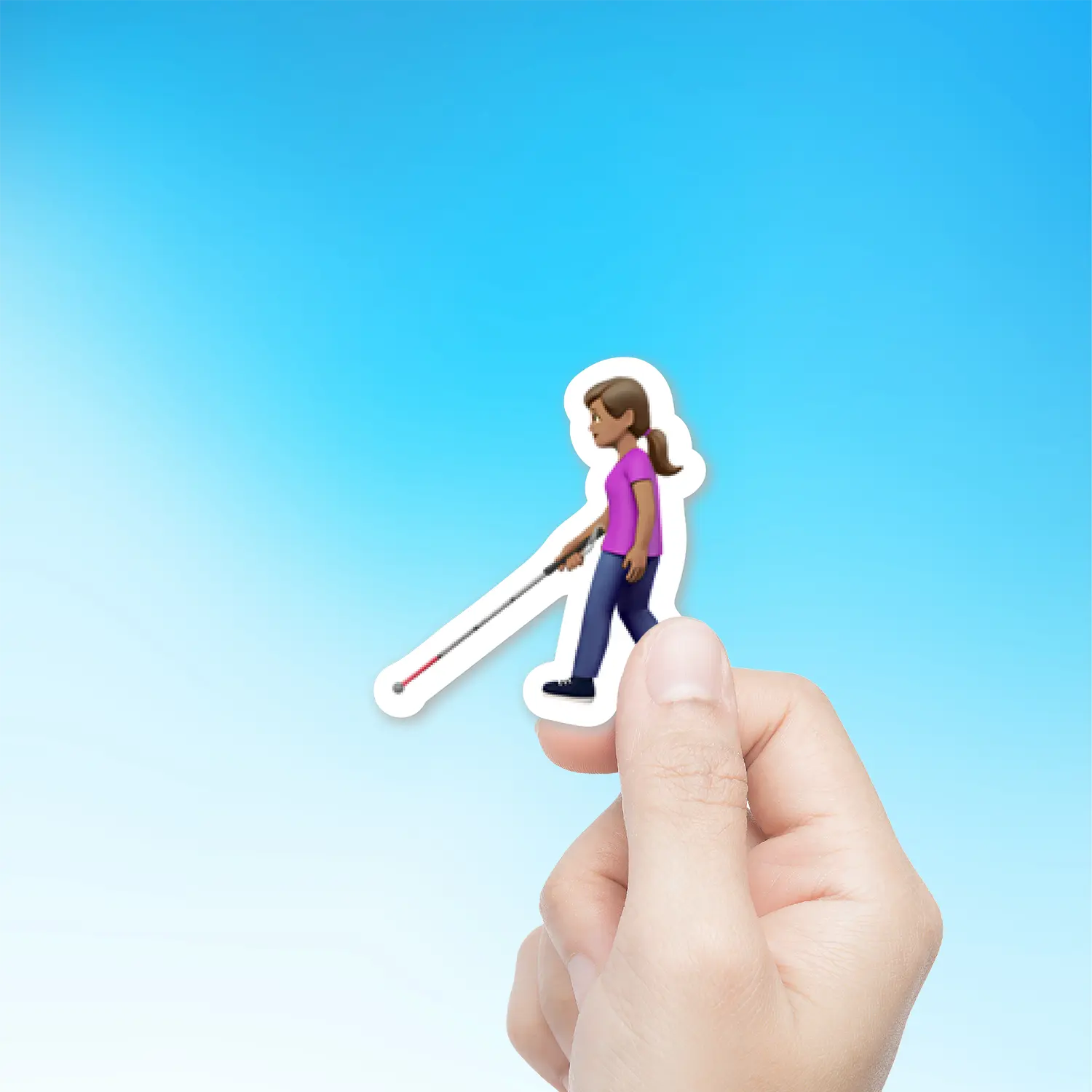 Woman With White Cane Medium Skin