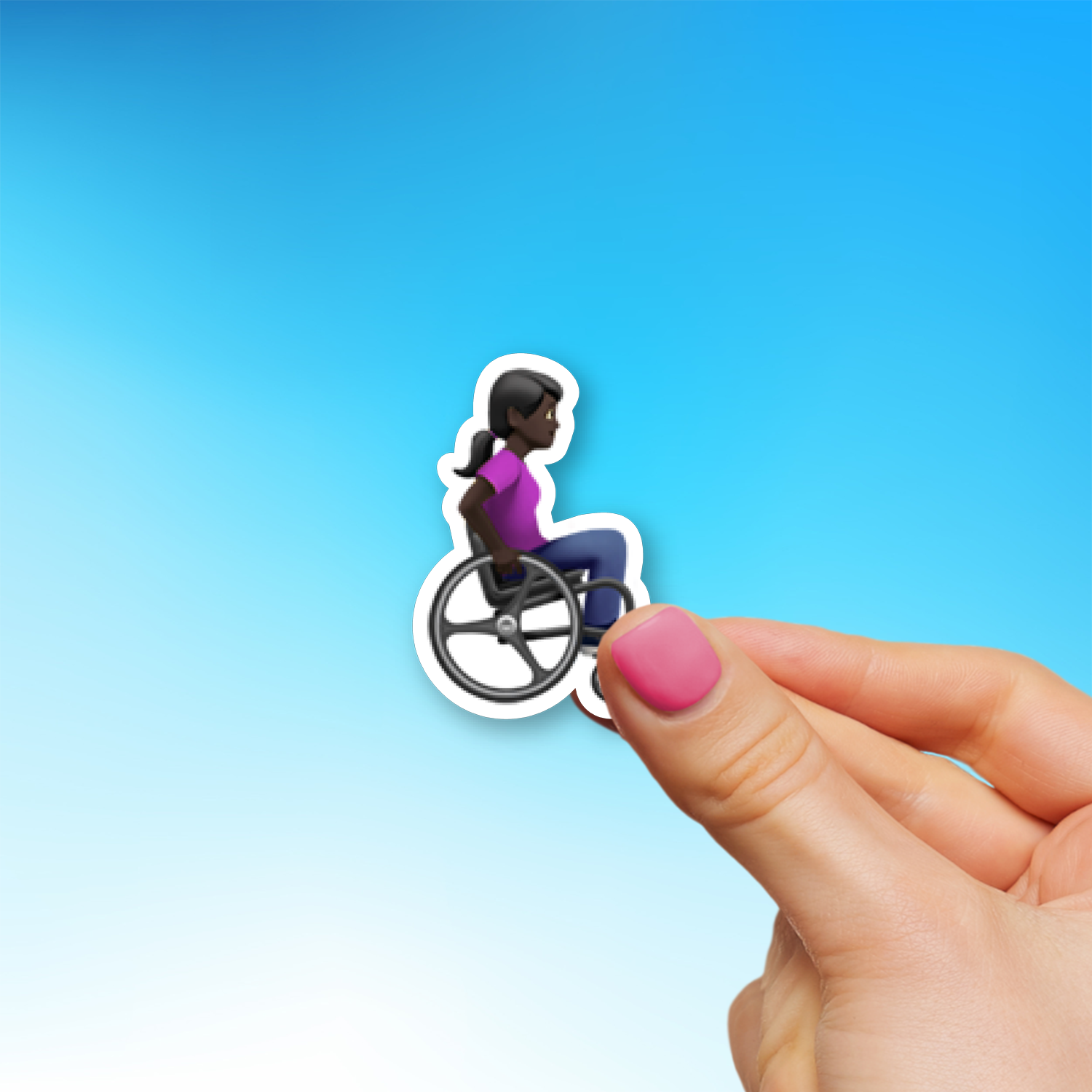 Woman In Manual Wheelchair Facing Right: Dark Skin Tone 👩🏿‍🦽‍➡️